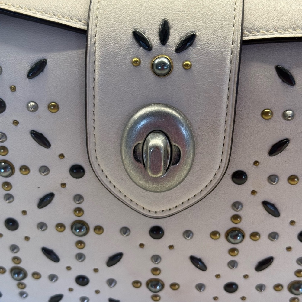 Coach White Studded Crossbody Bag - Picture 15 of 16